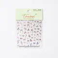 3D bow and pearl nail stickers with laser glitter finish and sparkling crystal effects - to4818 Laser Pink Crystal Diamond