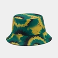 Reversible bucket hat with vibrant green and yellow tie-dye patterns for summer sun protection - M (56-58cm) / Green Yellow Black Swirl Tie-dye (45#)