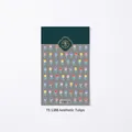 Adhesive tulip nail stickers in various colors with green packaging for DIY manicure - TS-1388 Aesthetic Tulip Style