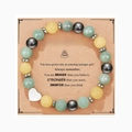 Bracelet en pierres naturelles avec breloque cœur sur carte cadeau 18 ans - Bracelet en Pierre Jaune Vert + Carte Joyeux 18ème