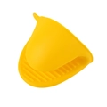 Yellow silicone heat resistant oven mitt with anti-slip texture for safe kitchen cooking - Yellow (Single)