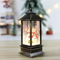 Vintage bronze Christmas lantern featuring snowmen figures and sparkling glitter glow - Antique Bronze Square Water Snowman