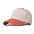 Dettaglio del berretto da baseball in cotone bicolore bianco sporco e rosa corallo - Regolabile / Arancione