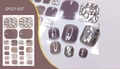 Detail of marble pattern and silver foil decoration on mauve summer toe nail wraps - Gray Purple Marble Foil Style (QYJ21-037)