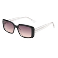 Classic square sunglasses with black frame and purple gradient lenses on a white background - Black Frame Purple Lens Transparent Tips