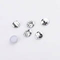 Macro shot of 8mm round silver fish scale resin rhinestones with smooth AB color finish - 8mm / Silver White (No.9)