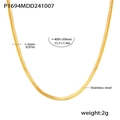 Macro shot of 2mm gold stainless steel snake chain showing 40+5cm length specs - 40+5cm / Gold Snake Blade Chain (P1694)