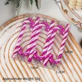 Pink and white glitter candy cane Christmas ornaments in a 6-piece storage box - Rose Red