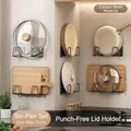 6 pairs of wall-mounted gun grey carbon steel pot lid and cutting board organizers - Carbon Steel / 6 Pairs / Gunmetal