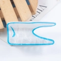 Modern white marbled acetate hair claw clip with bright blue edges and 8cm envelope design - Tooth (C18-2-13)