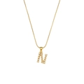 18K gold plated snake chain necklace with pearl-encrusted letter N pendant for women - Letter N
