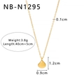 Collier en acier inoxydable doré avec pendentif perle géométrique et breloque cœur - Style Goutte d'Eau (NB-N1295)