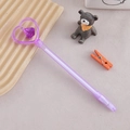 Penna gel viola creativa con ciondolo a cuore e dettaglio diamante lucido - 0.5mm / Viola