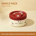 Cream 304 stainless steel small bento box with red cherry print and 470ml capacity - 470ML / Small Cherry