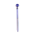Penna a sfera in metallo viola con grande diamante e riempimento di sabbia glitter - Fusto Viola