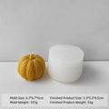 3D pumpkin silicone mold for DIY candles and soaps with product dimension details - Large Pumpkin H-0423