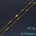 Elegant gold titanium steel bead necklace with 710x3mm dimensions and 4g weight - Gold Necklace (KN232161-Z)