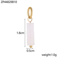 Macro shot of natural white stone pendant with 1.8cm gold buckle for DIY jewelry - White