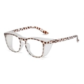Tortoiseshell anti-blue light glasses with protective side shields on white background - Leopard Print