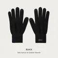 Men's black knitted thermal touchscreen gloves with non-slip grip and ribbed cuffs - L / DZ153 Black (Wool Type)