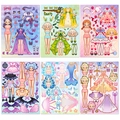 Set of 6 DIY princess cartoon dress-up stickers for children to mix and match styles - Princess Face Change Stickers 6 Sheets/Pack (T01041736)