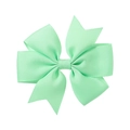 Mint green grosgrain ribbon bow hair clip with high-density ribbed texture for children - Mint Green (530)
