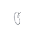 Adjustable silver letter ring with sparkling zircon stones and star-shaped setting - Letter L