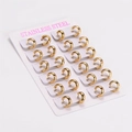 Set detallado de 12 pares de pendientes de aro dorados en acero de 4 mm de ancho - Ancho 4mm/Diámetro Interior 7mm