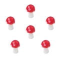 Set of 6 red mushroom glass beads with white spots for DIY jewelry and necklaces - 10x12mm 5Pcs/Pack / Red