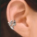 Vintage silver ginkgo leaf ear cuff earring for women in natural forest style - Antique Silver Ginkgo Leaf