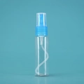 Transparent refillable spray bottle with a blue nozzle and cap for fine mist - 30ML Slim / Blue Spray
