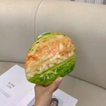 Minimalist marble pattern clutch bag with orange and green gradient artistic finish - Yellow Orange