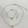 Parure de bijoux argentés avec pendentifs cœur et lettre W collier et bracelet inclus - Lettre W Style (F112) / Argent