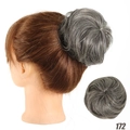 Salt and pepper grey messy bun hairpiece for women with drawstring attachment - 172 (Grey)