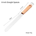 Professional 8-inch stainless steel straight palette knife with beech wood handle for baking - Large Straight Icing Spatula