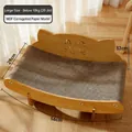 Cat head shaped scratching post sofa made of sisal and wood, 56cm size for large cats - Corrugated Paper Style