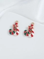 Close-up of Christmas boot charms with red enamel and gold bow for DIY jewelry making - Christmas Boot (41)