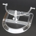 Clear plastic multi-layer sunglasses display stand with U-shaped support on black background - Transparent 1 Layer