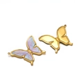Pink and blue gradient enamel butterfly pendant with gold-plated stainless steel base - Gradient Light Blue Butterfly