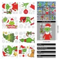 Lot de 8 stickers de fenêtre statiques de Noël Grinch mesurant 22,5 x 30 cm chacun - Wmsd-58 [sans Adhésif Électrostatique] / 225 X 30 Cm X 8