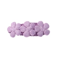 Pince à cheveux marguerite brodée violet clair avec trois petits motifs floraux sur clip BB - Style Lavande 2