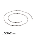 500mm length silver stainless steel ball and barrel chain necklace with lobster clasp - Barrel Bead Chain (KN107372-Z)