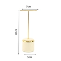 Gold metal earring display stand with cream velvet base and 17cm height dimensions - T-Shape Display / Beige