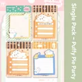Bloc de notas de animales animados con diseños de gato y conejo en tonos pastel - Fiesta Esponjosa