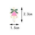 Pink enamel bell pendant with green bow and pearl bead, gold alloy jewelry charm 2.3x1.5cm - 1# Rose Red Bell with Pearl (1.5CM×2.3CM)