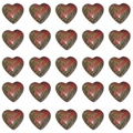 Red and brown natural agate heart pendants in a grid layout on a white background - 15x15x6mm / Unakite