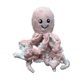 Jouet en peluche pieuvre rose pour chien avec sifflet et visage souriant brodé - Rose