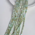 Strands of light green natural stone abacus beads for handmade jewelry DIY projects - 4mm / Light Blue