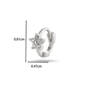 Specifiche dettagliate sulle dimensioni degli orecchini a fiore in zircone argento - Stile Floreale (1#) / Argento