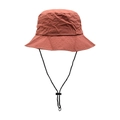 Outdoor quick-dry sun hat in brick red with adjustable black drawstring and nylon fabric - Orange